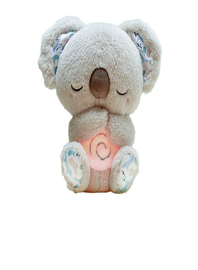 QFCST Relief Koala Breathing Stuffed Toy, Anxiety Relief Plush Breathing Animal, Sleeping Koala Plush Breathing with Musical Lights & Rhythmic Breathing Motion - Image 1